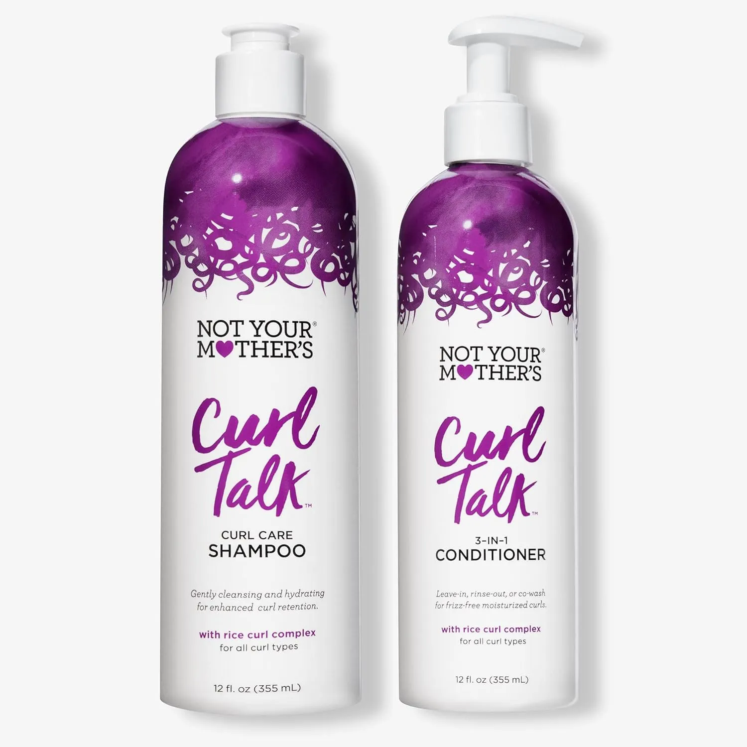 not your mother's curl talk shampoo & conditioner set, 12 fl oz each