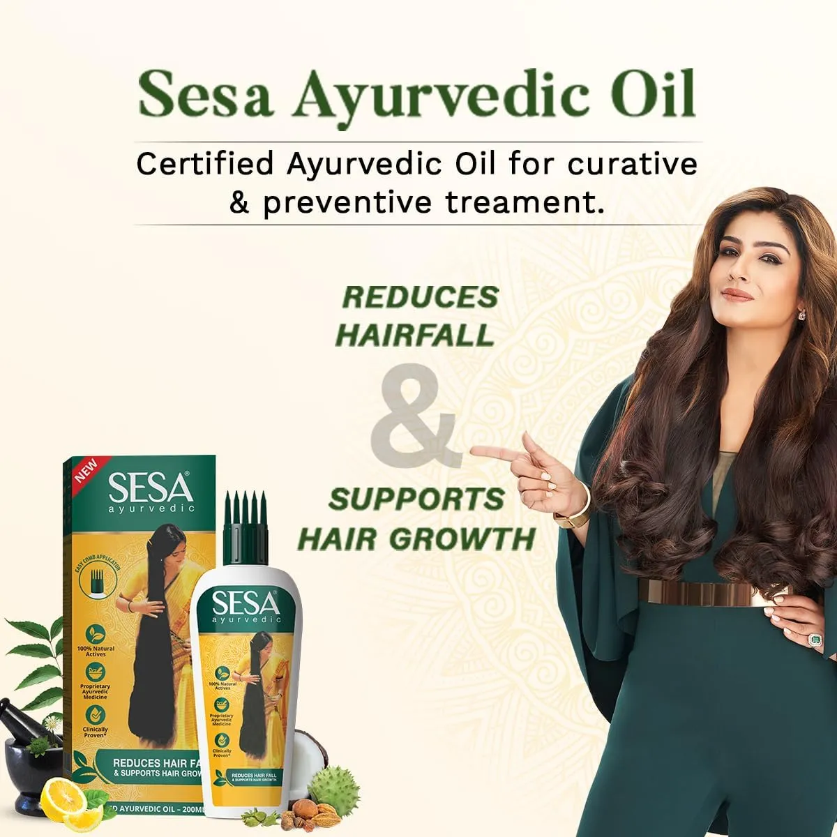 sesa ayurvedic hair oil 5000 year old kshir pak vidhi, bhringraj & 17 rare herbs with 5 nourishing oils all hair types no mineral oil 200 ml pack of 1, multi, 6.7 fl oz (pack of 1)