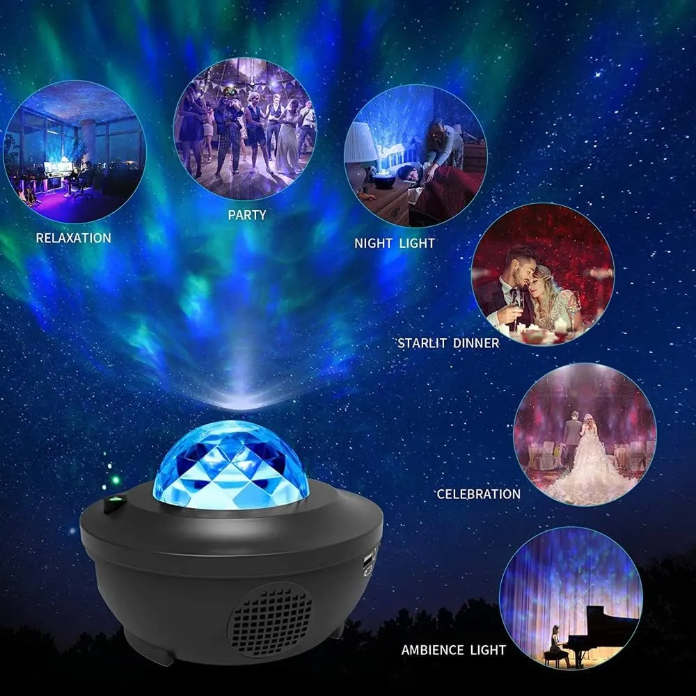 CRONY Yk-1 Star Lights Galaxy Projector, Star Projector 3 In 1 Night Light Projector W/Led Nebula Cloud With Bluetooth Music Speaker
