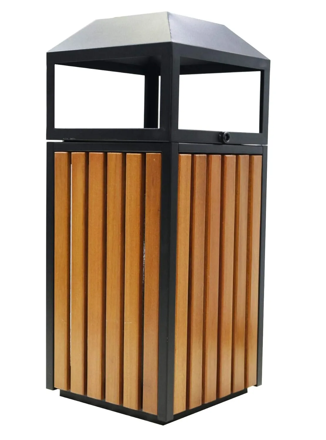 GRACE KITCHEN Wooden 60L Outdoor Ashtray Waste Bin - Brown
