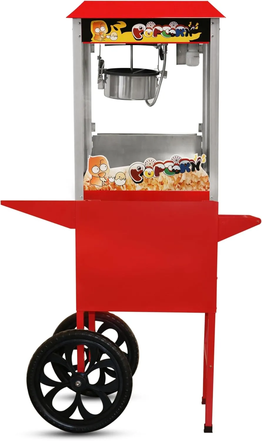 GRACE KITCHEN 8 Ounce Commercial Popcorn Maker with Cart