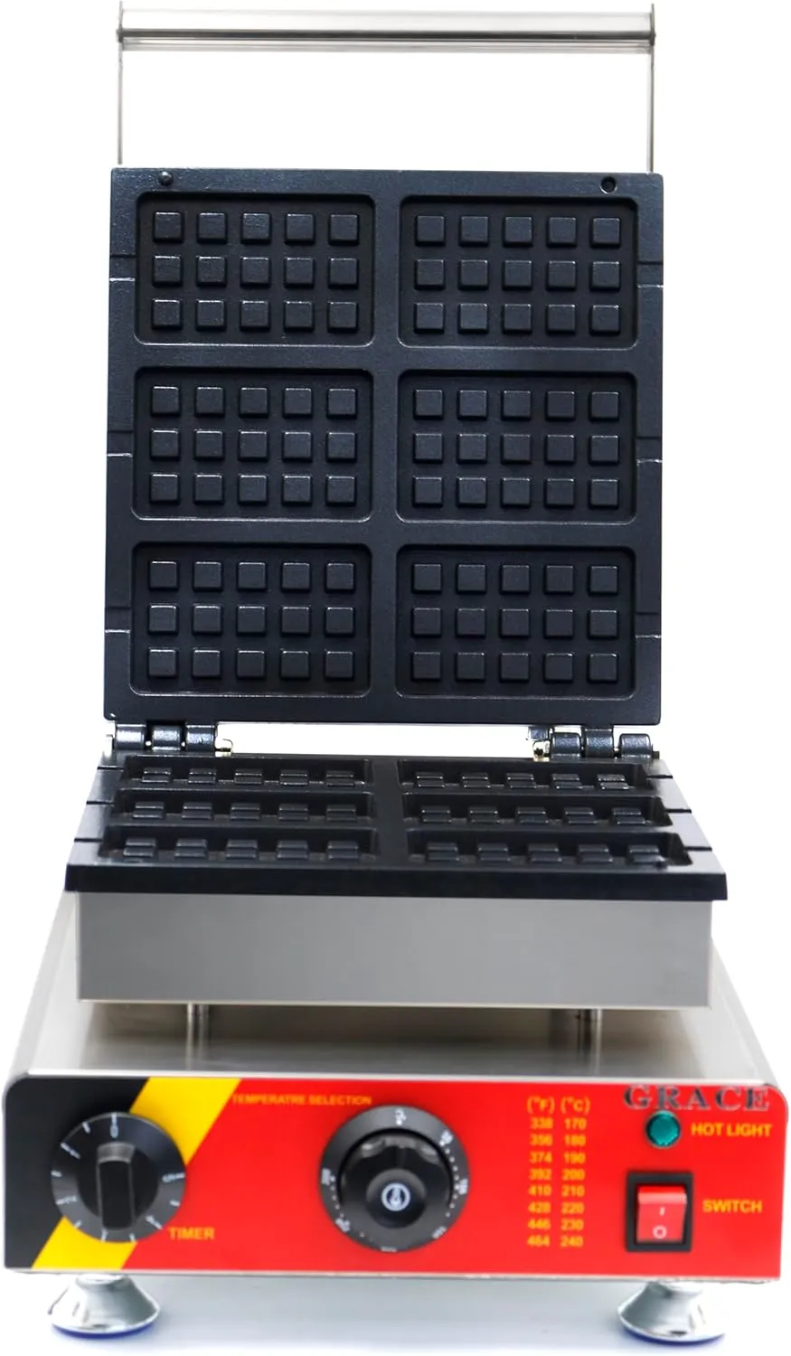 GRACE Commercial Electric Popsicle Stick Waffle Machine Stainless Non-stick Plate Waffle Pops Maker 1500W/220V