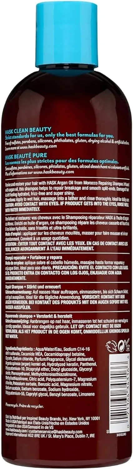hask argan oilâ repairing shampoo, 355ml