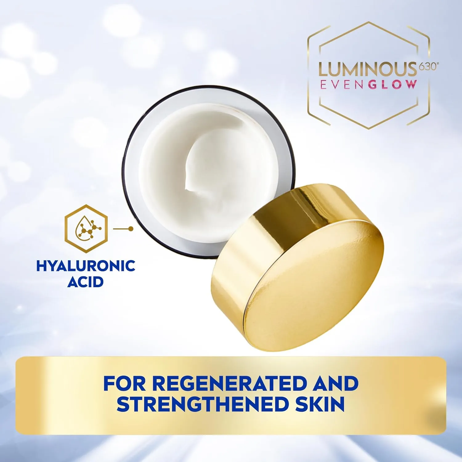 nivea luminous 630 even glow anti dark spot face night cream, revitalizing skin complexion repair, spotless even skin, hydrating hyaluronic acid, 50ml