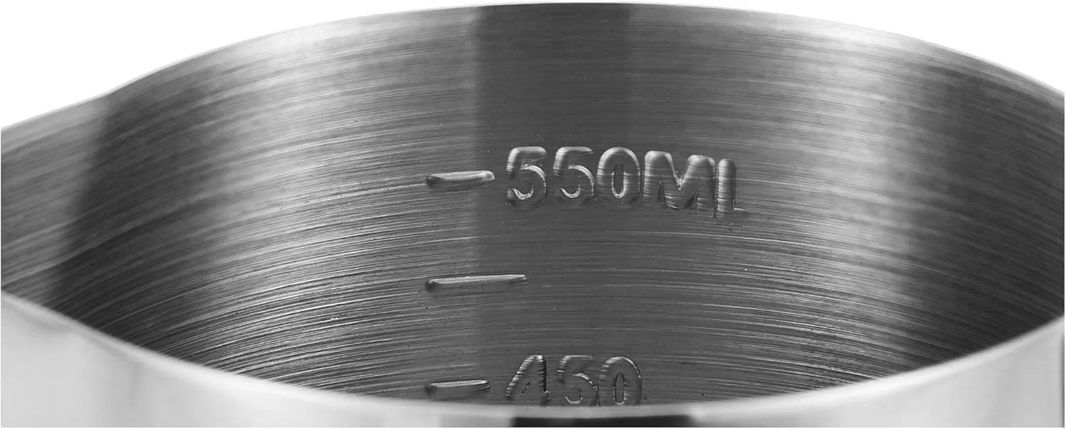 COOLBABY Grace Kitchen Measuring Frothing Pitcher Milk Jug, 20Oz, Stainless Steel