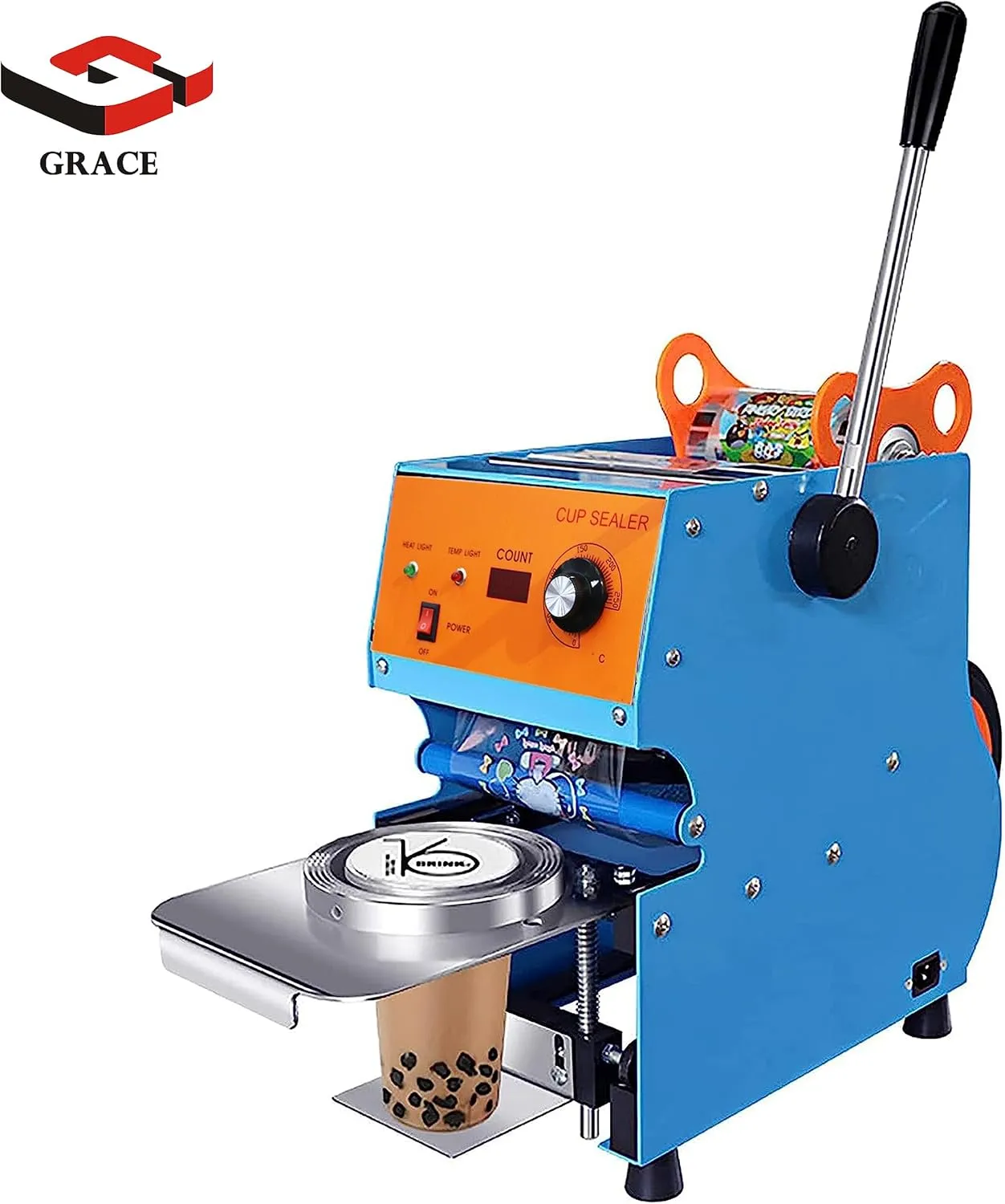 GRACE KITCHEN Manual Handle cup sealing machine commercial sealer hand pressure sealing maker Bubble pearl milk tea shop closure Cup lid