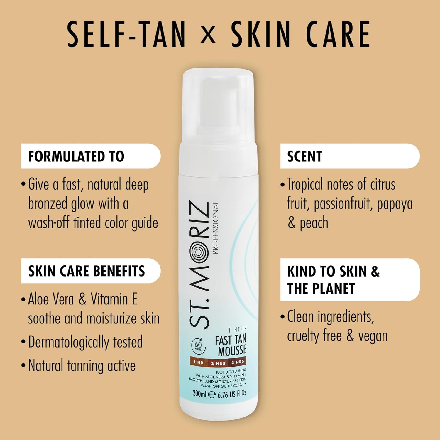 st. moriz self tanning fast self tanning mousse (with shade control) 6.7 oz