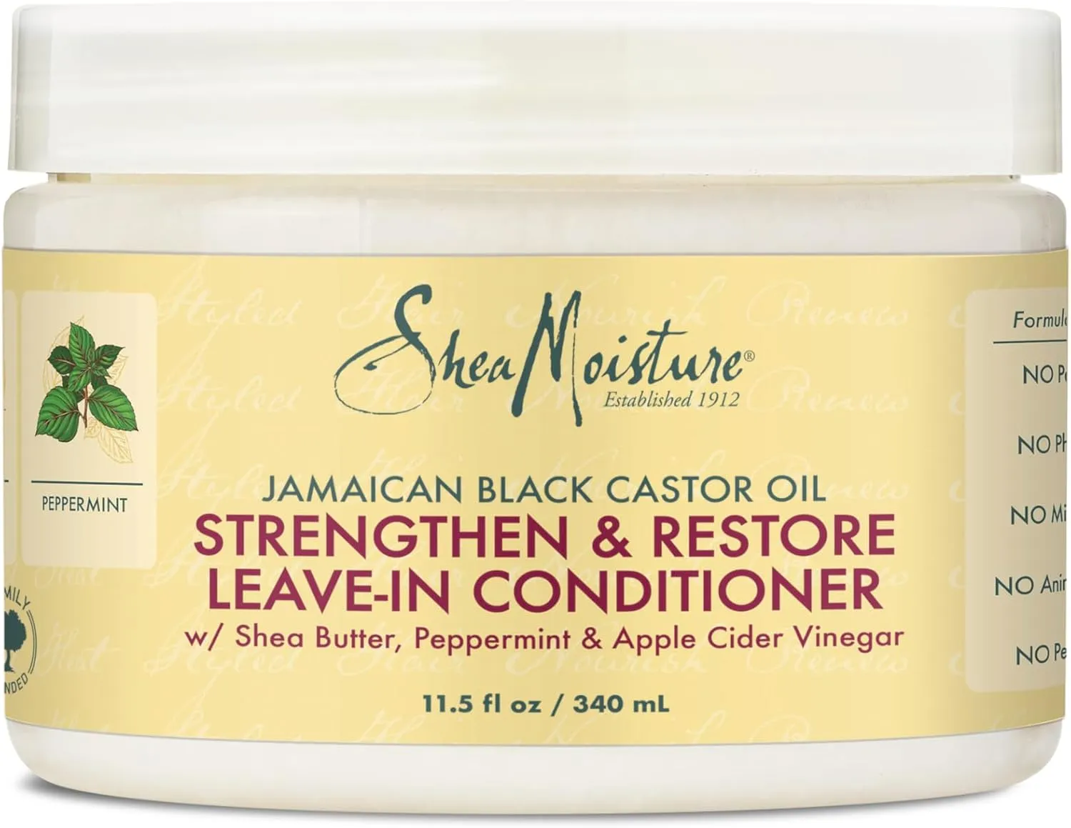 shea moisture jamaican black castor oil leave in conditioner for damaged hair 100% pure jamaican black castor oil to soften and detangle hair 11.5oz