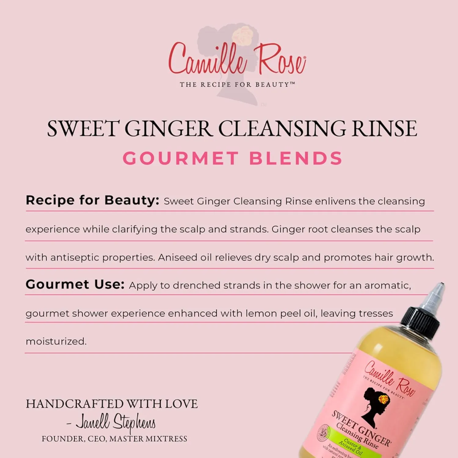 camille rose sweet ginger cleansing rinse 12 oz