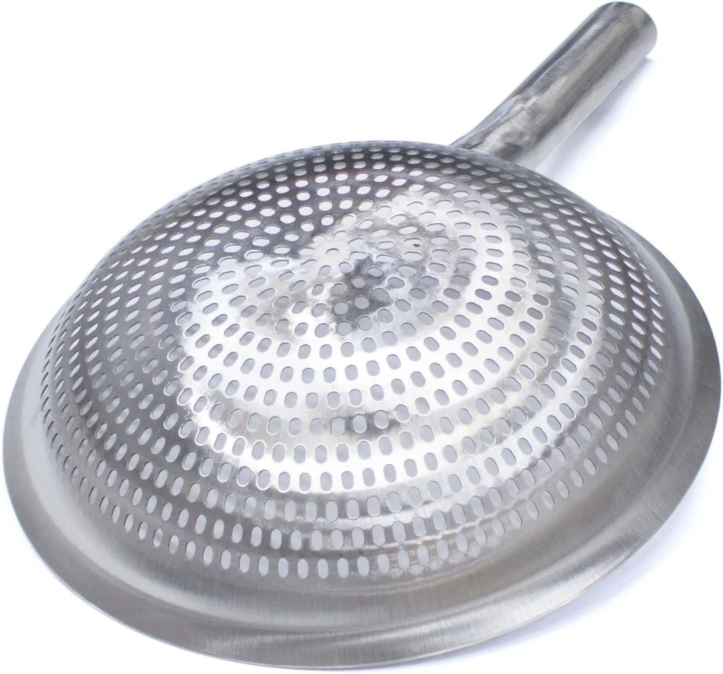 Grace Commercial Pasta Scoop Kitchen Cooking Strainer Skimmer Ladle Stainless Steel Colander Spoon Mesh Food Scoop Metal Utensils Frying Accessories Hand Strainer (28CM/11INCH)