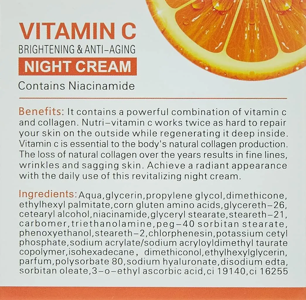 dr. rashel vitamin c brightening & anti aging night cream, white 50g
