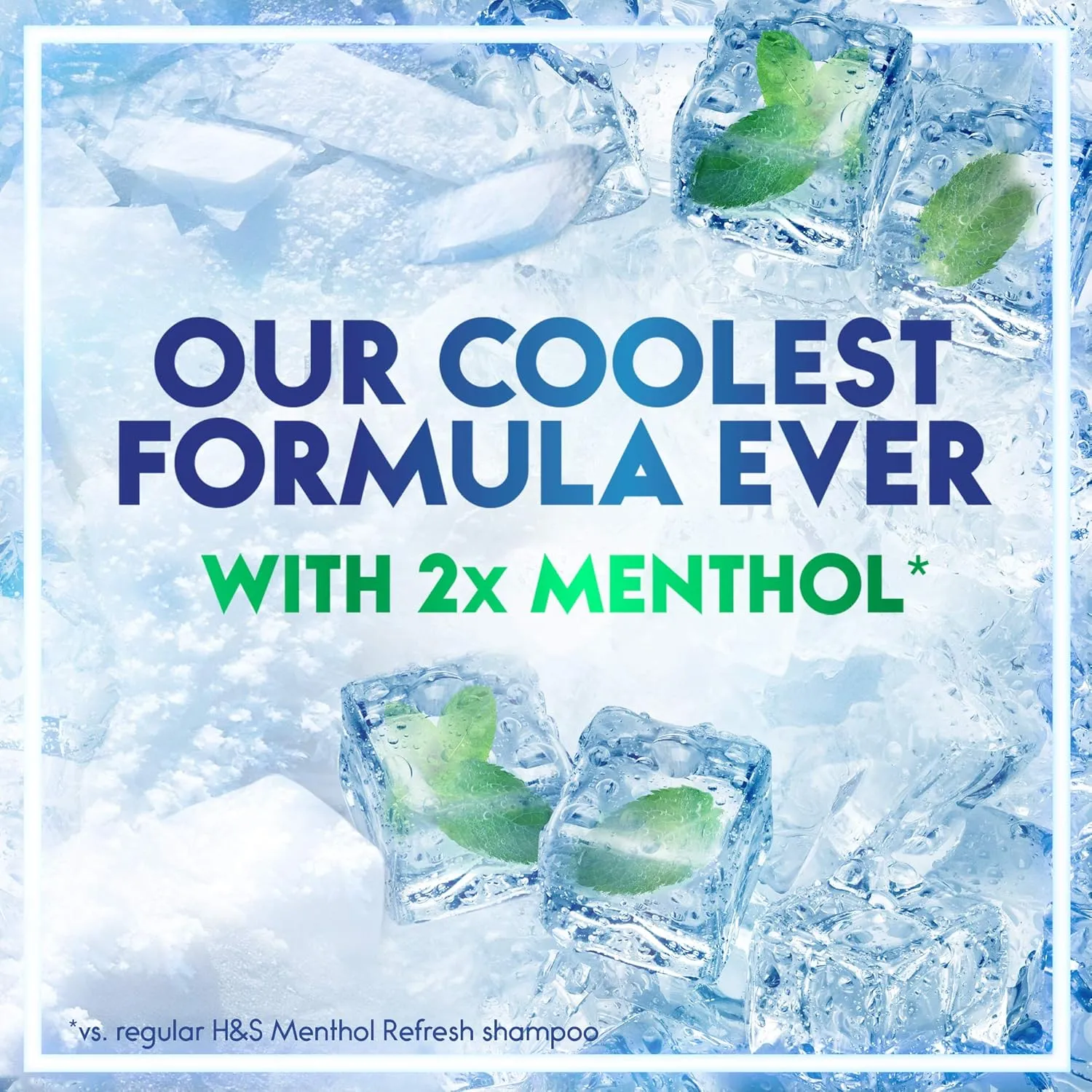 head & shoulders sub zero freshness anti dandruff shampoo for all hair types, 2 x 400ml