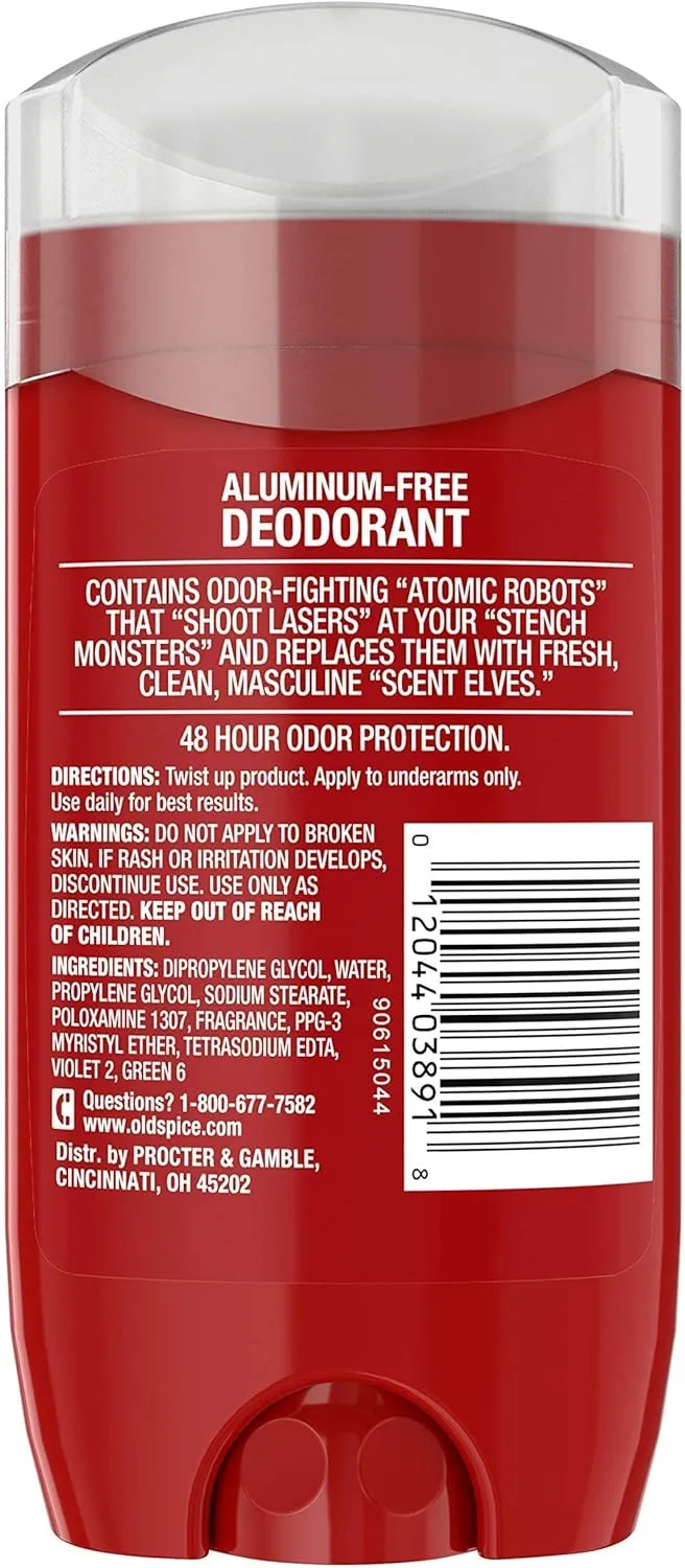 old spice aluminum free deodorant for men high endurance, pure sport pack of 3