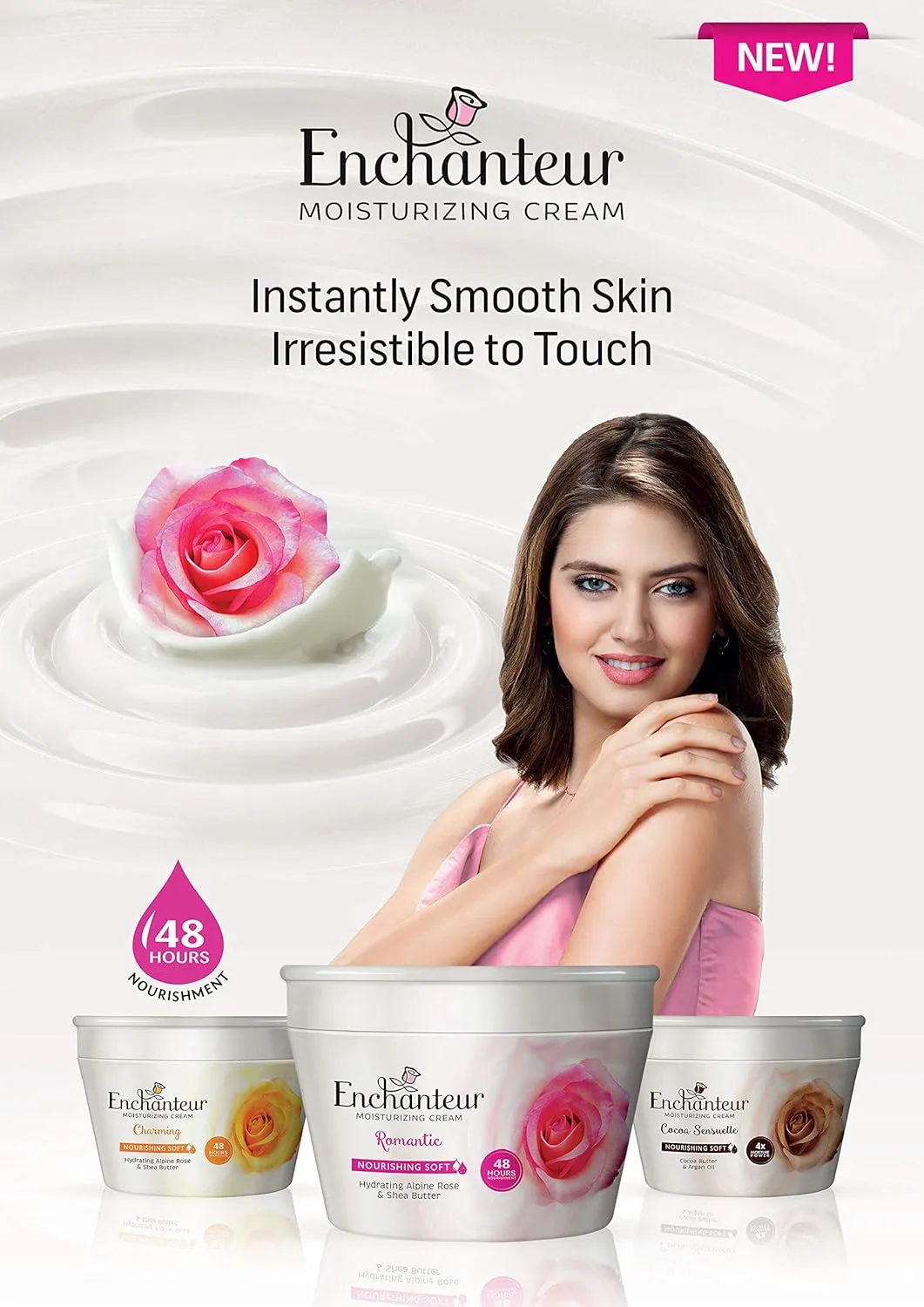 enchanteur nourishing soft moisturizing cream romantic for soft, smooth skin, instant softness, 100 ml