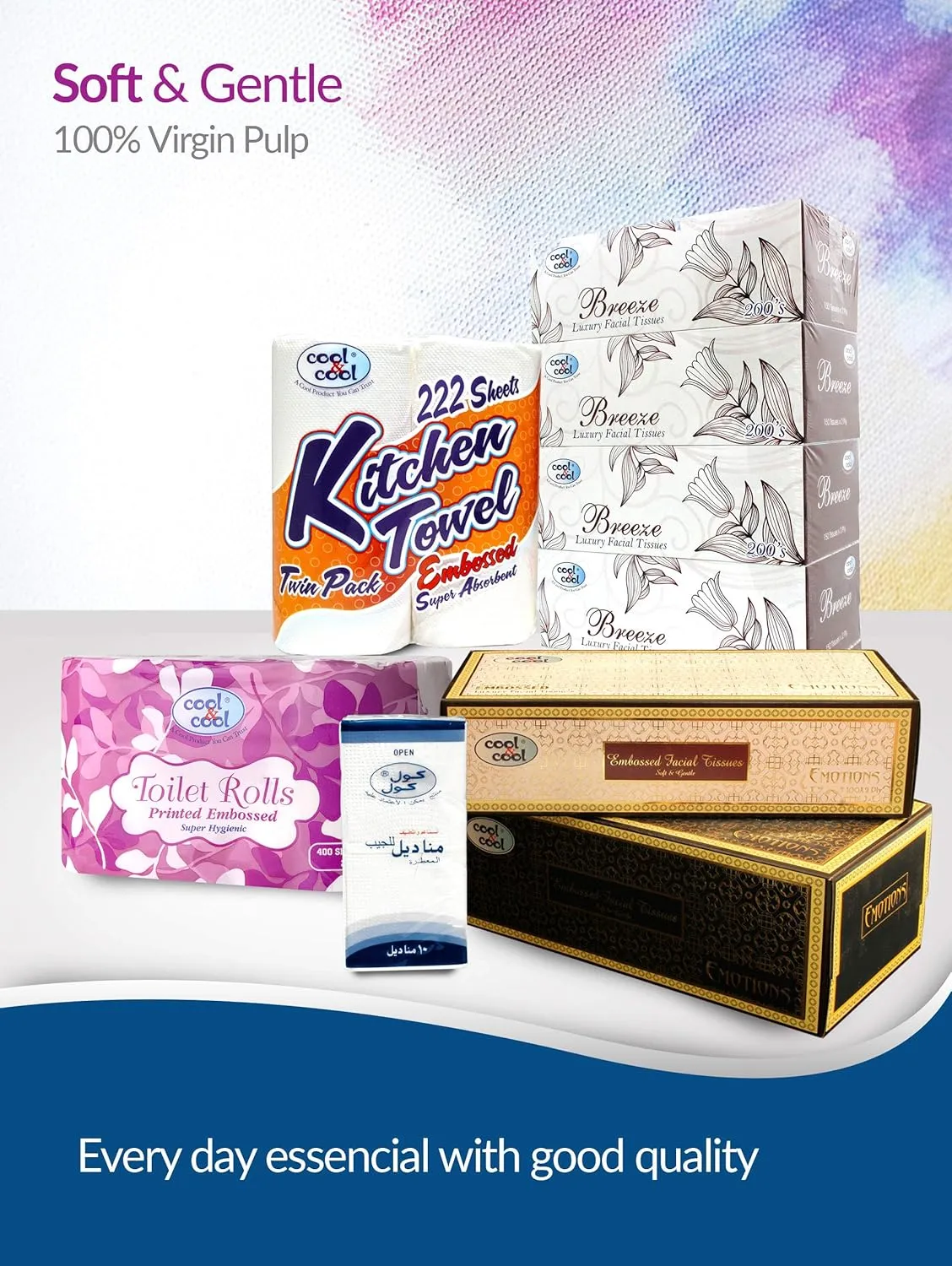 cool & cool mini pocket tissues 10's (pack of 24) your on the go comfort companion for staying fresh anywhere 240's