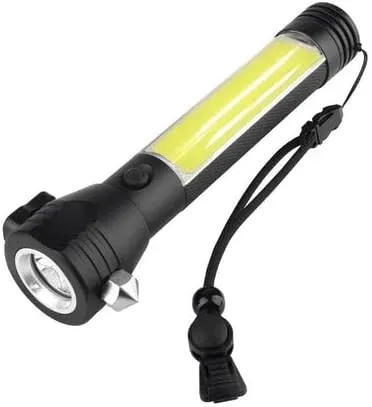 CRONY T09 Solar Usb Rechargeable Led Flashlight Solar Portable Hand Light Car Emergency Rescue Hammer Tool Safety Escape Hammer Compass