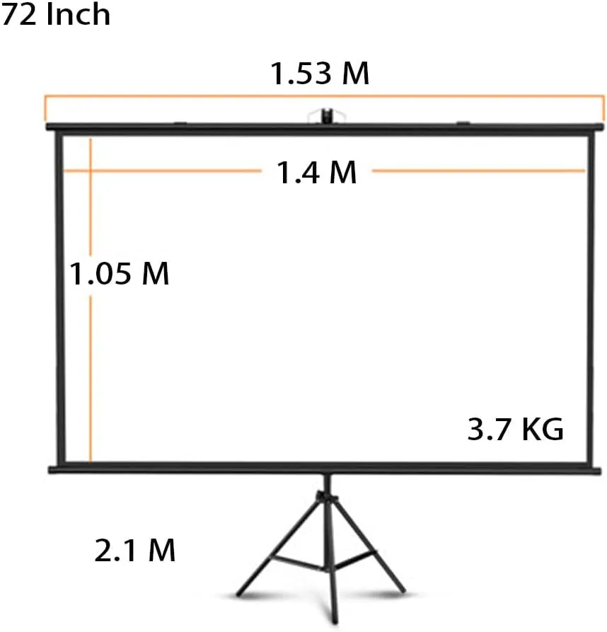 CRONY 72“projector screen with stand Portable Foldable Projection Movie Screen Fabric