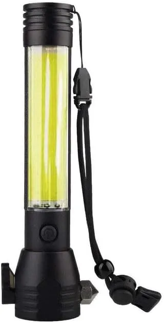 CRONY T09 Solar Usb Rechargeable Led Flashlight Solar Portable Hand Light Car Emergency Rescue Hammer Tool Safety Escape Hammer Compass