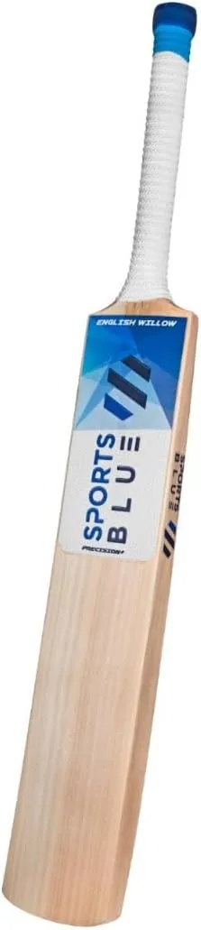 Sports Blue Cricket Bat - Precision+ | English Willow Bat Grade 1 - Players Edition