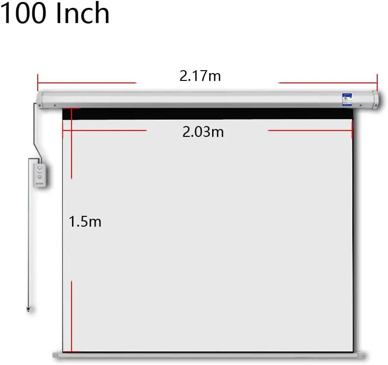 CRONY Projection Wall Screen 100 Inch 4:3 Anti-Light With Projector Screen By Manual Screen
