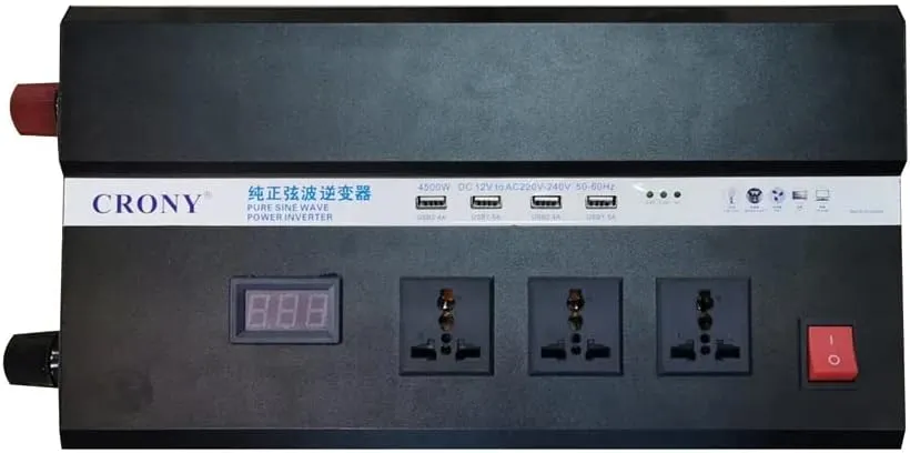 CRONY 4500W Inverter With Display Screen Dc 12V To Ac 220V-240V Car Converter Adapter With 4 Usb