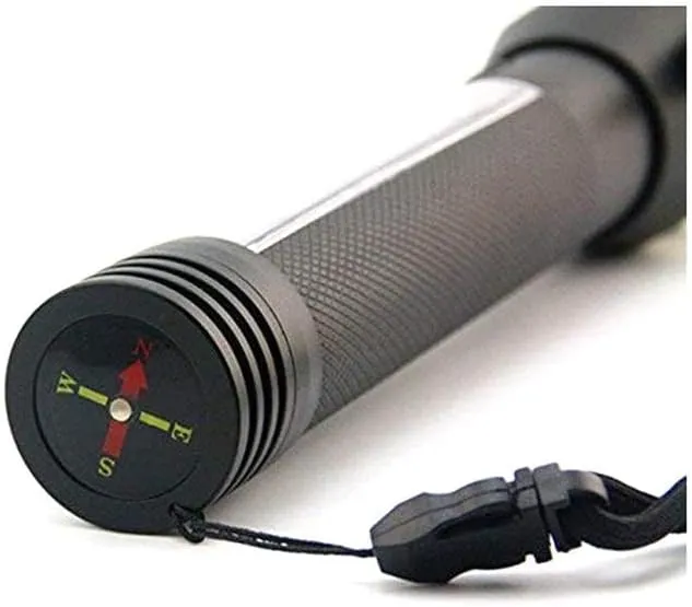 CRONY T09 Solar Usb Rechargeable Led Flashlight Solar Portable Hand Light Car Emergency Rescue Hammer Tool Safety Escape Hammer Compass