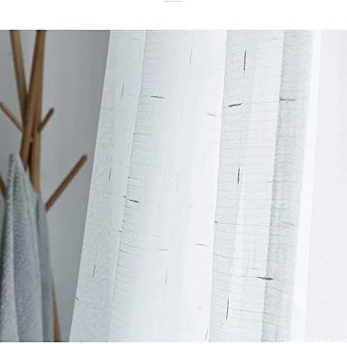 TTS Sheer Bedroom Curtains (Silver Silk) 270x300cm