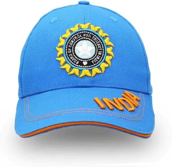 India Sports Cricket Fans Combo Set - Pack of 3 - Drawstring Bag, Hand Flag, Embroidered Cap for Adults- Cricket Combo for India Sports Fans - Perfect for Sports Events and Cricket Matches