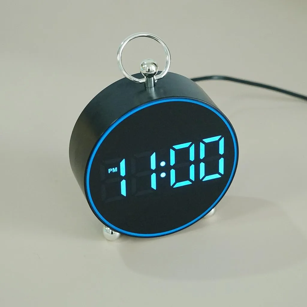 CRONY Digital Clock, 12.7 cm Diameter, Blue LED Display, Blue