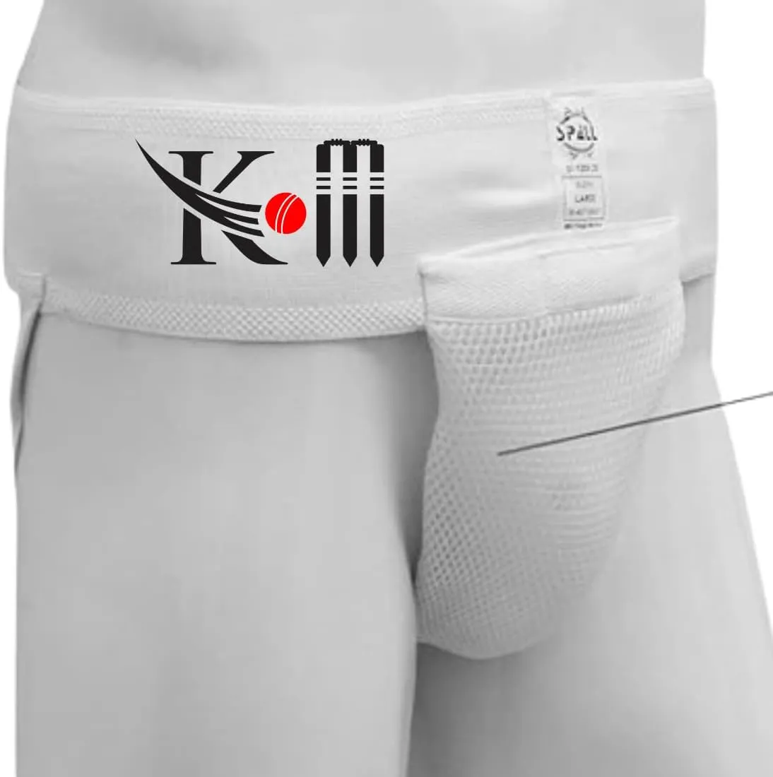 KM SPORTS Cricket Supporter - Comfortable Contoured Waistband for Enhanced Batting | Protects Groin & Lower Abdomen