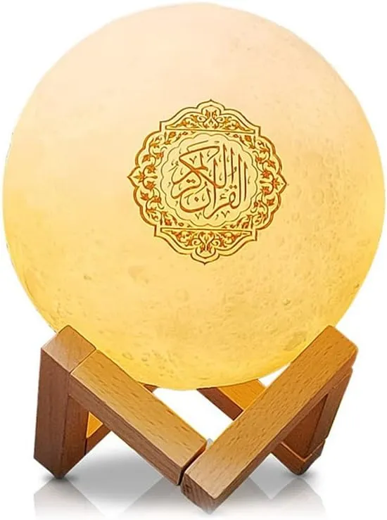 CRONY Equantu Sq-175 Creative Moon Lamp Quran Speaker Kids Night Light 7 Colors Led 3D Star Moon Light With Stand