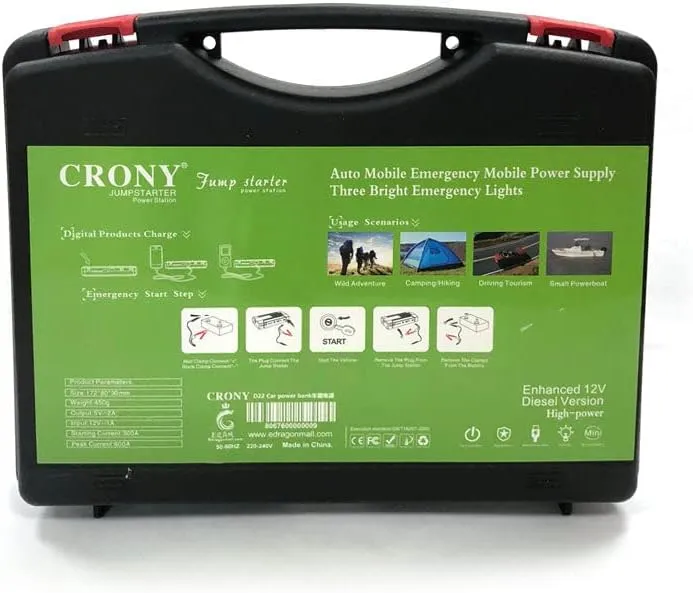 Crony Emergency Portable Charger Charges Car Battery - Mobile - Computer from Crony - 180,000 mAH
