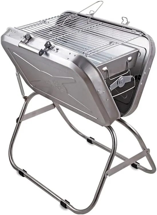 CRONY 8828 Portable Grill Folding Stainless Steel Commercial Portable Outdoor Camping Charcoal Bbq Grill
