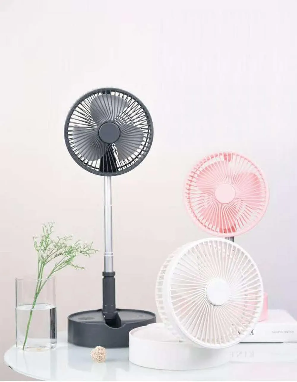 CRONY Telescopic Speaker Fan With Wireless Speaker And Aroma Fragrance Diffuser Portable | White