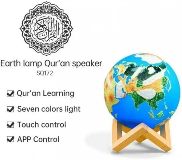 CRONY Equantu Sq-172 The New Earth Touch Lamp Portable Quran Bluetooth Speaker With App Control Light