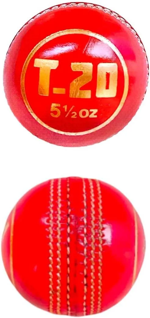 EMAAN® Cricket Hard Ball, Sports Leather Cricket Balls 156 Grams | 4 Piece Construction Hand Stitched Play Crickets Games T20 and 50 Overs Matches | Leather Ball