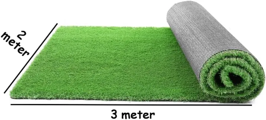 Makeup Toy 30mm Artificial Grass Turf Carpet – Realistic Green Synthetic Lawn for Home, Garden, Patio, Playground & Pool Area – Thick Fake Grass Mat for Pets & Outdoor Decoration (2 X 3 Meter)