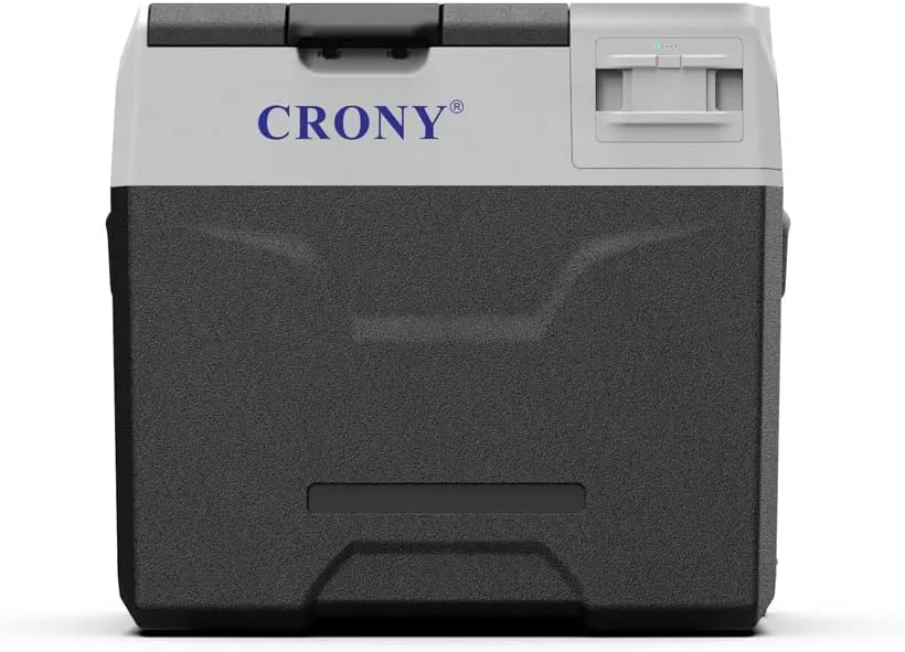 Crony CX50 Car Refrigerator 50L with Lithium Battery, DC 12V/24V, -20°C to 20°C, LED Control Panel, App Connectivity, USB Charging, Trolley Wheels, Dual Power, Battery Protection