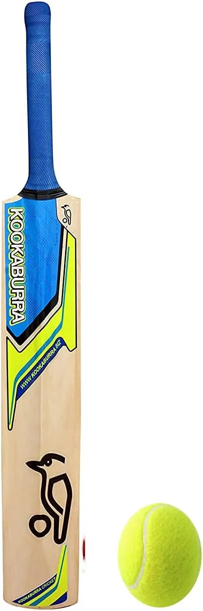 Kansal Men's Popular Willow Cricket Bat for All Tennis Ball (Natural, Full Size) (Full 15 Years Above, Bat with Balls)