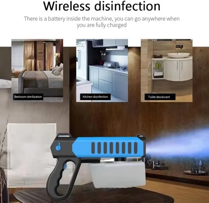CRONY Rz-W2 Electric Disinfecting Gun Nano Atomized Blue Light Disinfection Spray (Blue) 299mm*189mm*65mm