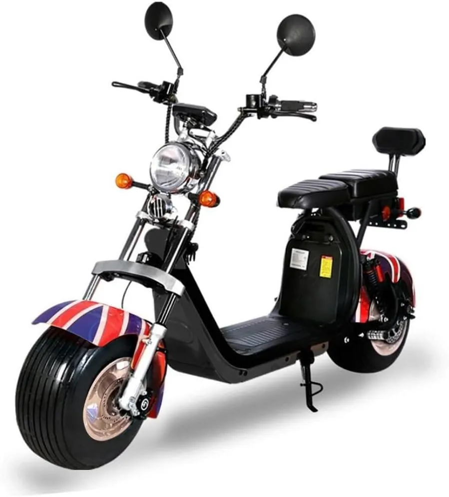 CRONY G-029 3000W Electric Motorcycle Motorbike High Speed Harley tyre Double Seat with double battery | UK Flag