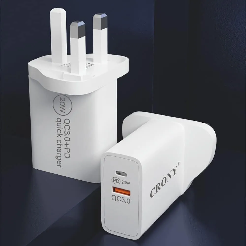 CRONY Cr-003 Pd20W+Qc3.0 Fast Charger+3Acharging&Data Cable