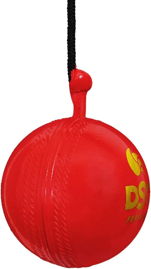 DSC Hanging Synthetic Cricket Ball (Red)| Rubber | Suitable for Practice Game | Solid inner core | Weatherproof | Training | Lightweight
