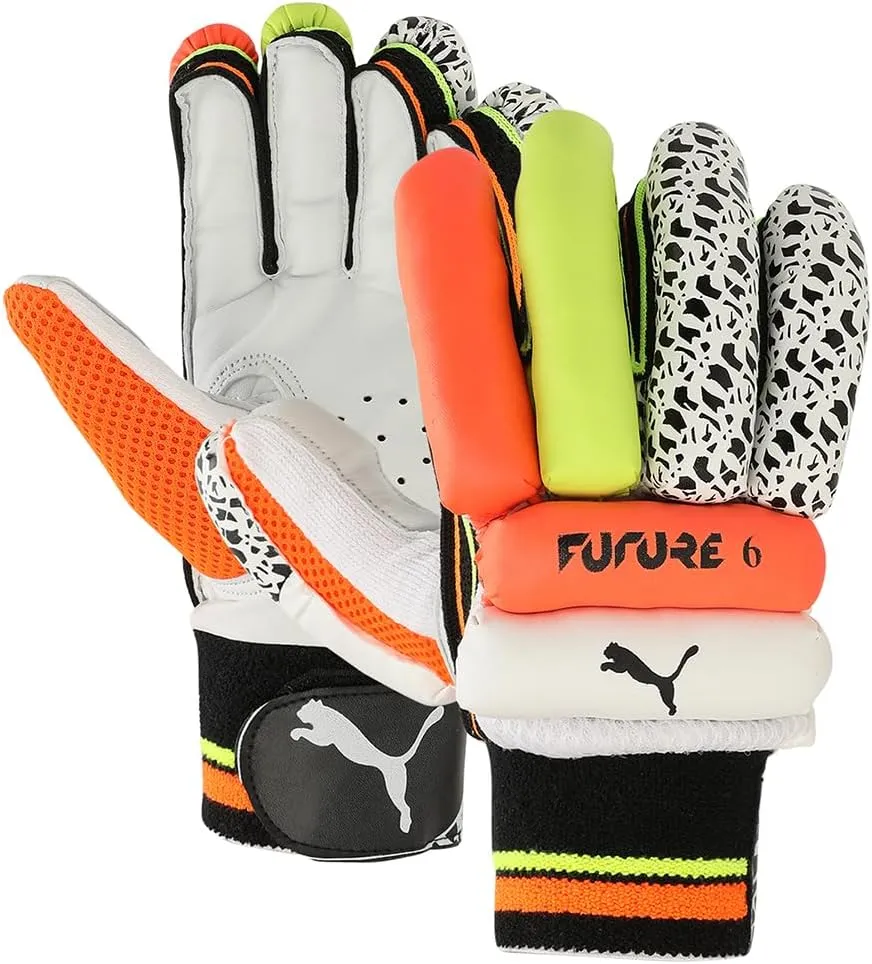 PUMA Cricket, Male/Unisex Gloves,Fast Yellow-Ultra Orange, XSB