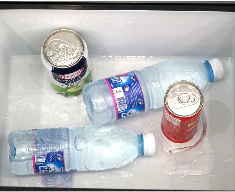 T60 Car Refrigerator, 60L, DC 12V/24V & AC Compatible, LED Control Panel, App Connectivity, USB Power Outlet, Trolley Wheels, Battery Protection