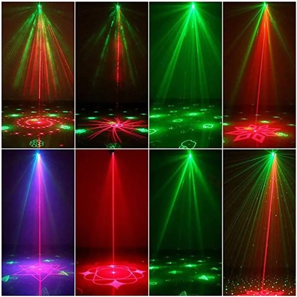 CRONY 12 Patterned Double Holes Laser Stage Light Quality Remote Control Mini Stage Light,Rgb Laser Stage Light For Party