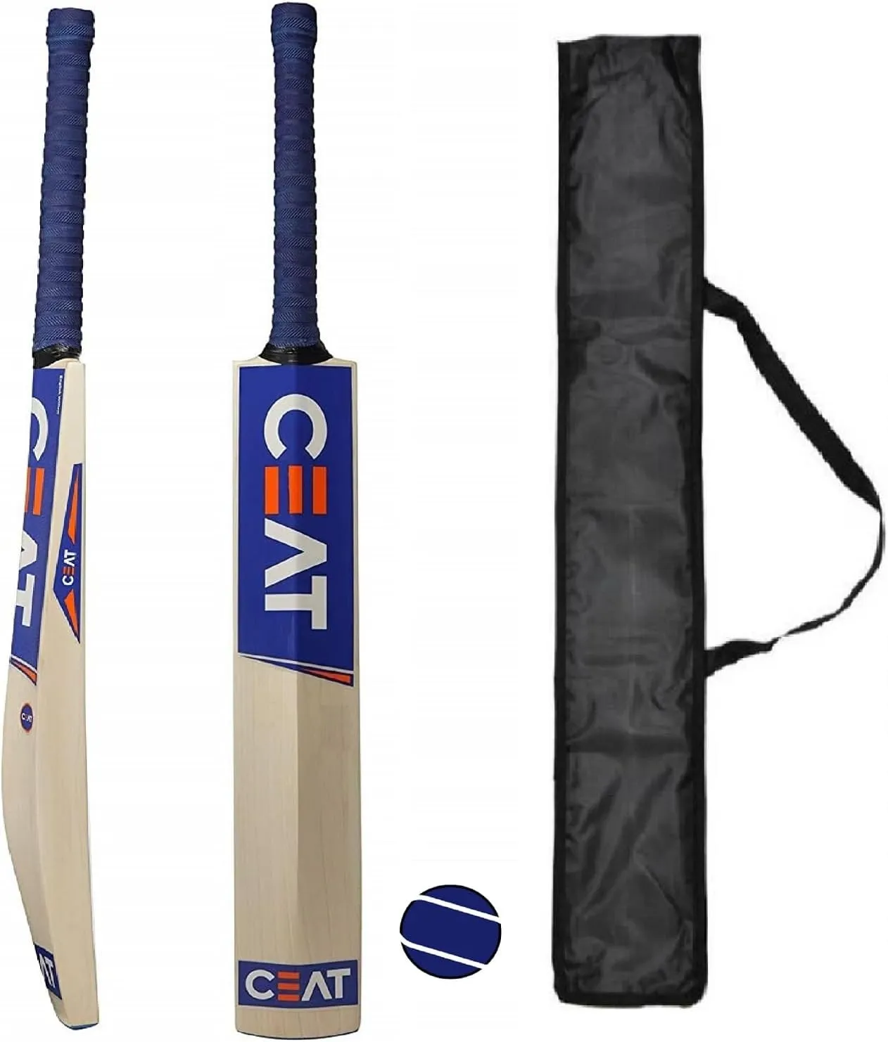 XTROKE Popular Willow Cricket Bat for Men's and Adult All Tennis Ball Full Size (Natural, Bat with Ball & Bat Cover Full Size), Wood, Multicolour