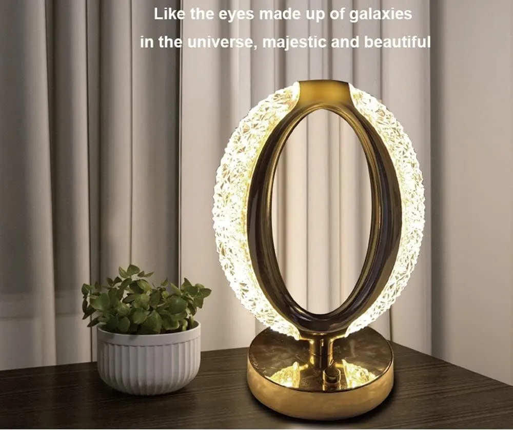 CRONY Three-color touch charging star eye lamp Modern Luxury Crystal Desk Lamp Bedroom Portable Night Light