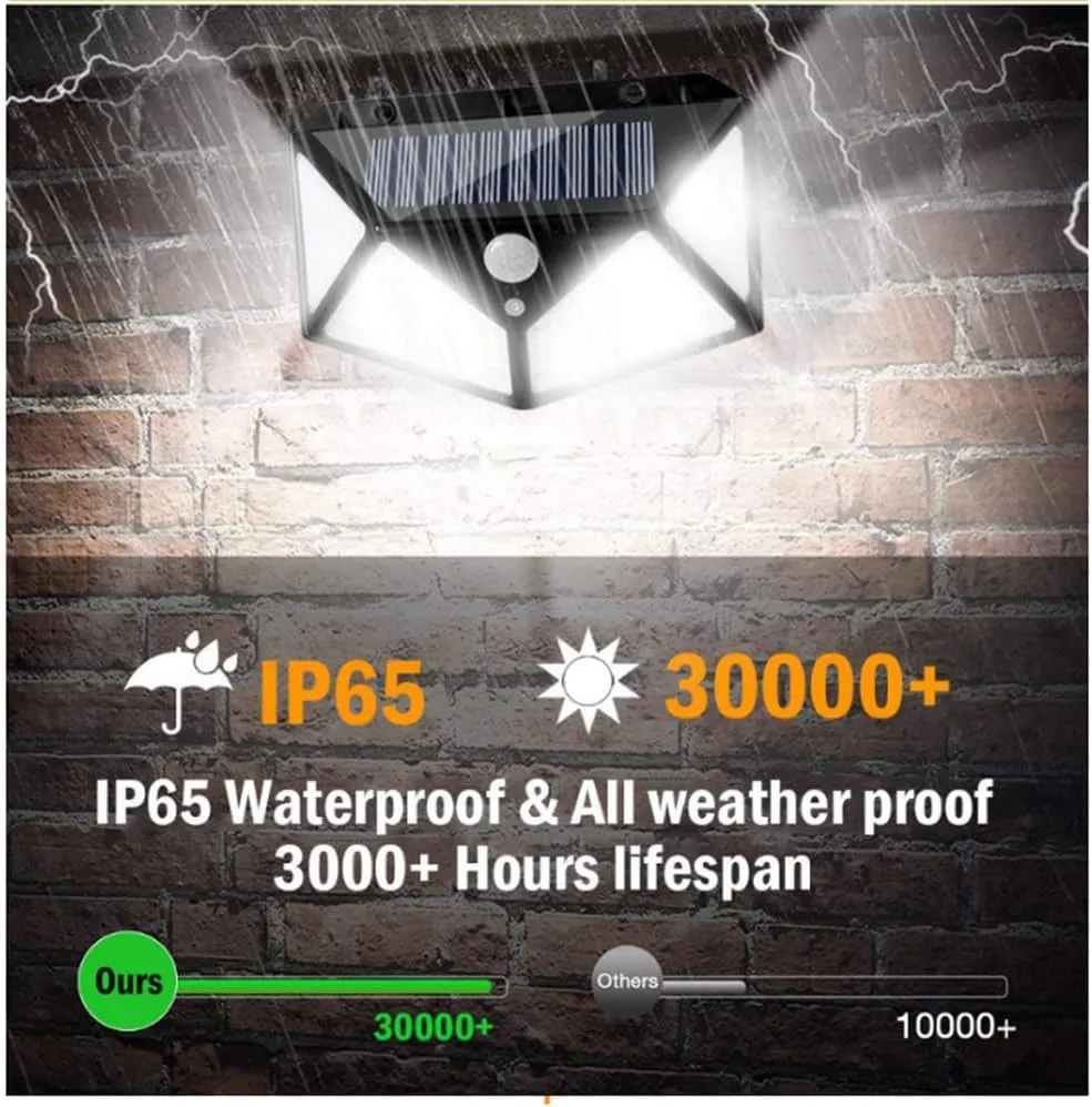 CRONY Sh-100Led Solar Powered Led Wall Light Outdoor Backyard Garden Stair Solar Powered 4 Sides Lighting Wall Lamp 100Led Motion