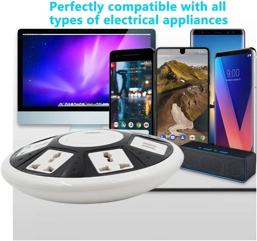 CRONY Ufo 5 Way Socket With 2 Usb